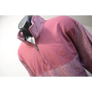 IZOD Saltwater 1/4 Zip Sweater Marled Dark Red Pullover Mens Size XL Tall